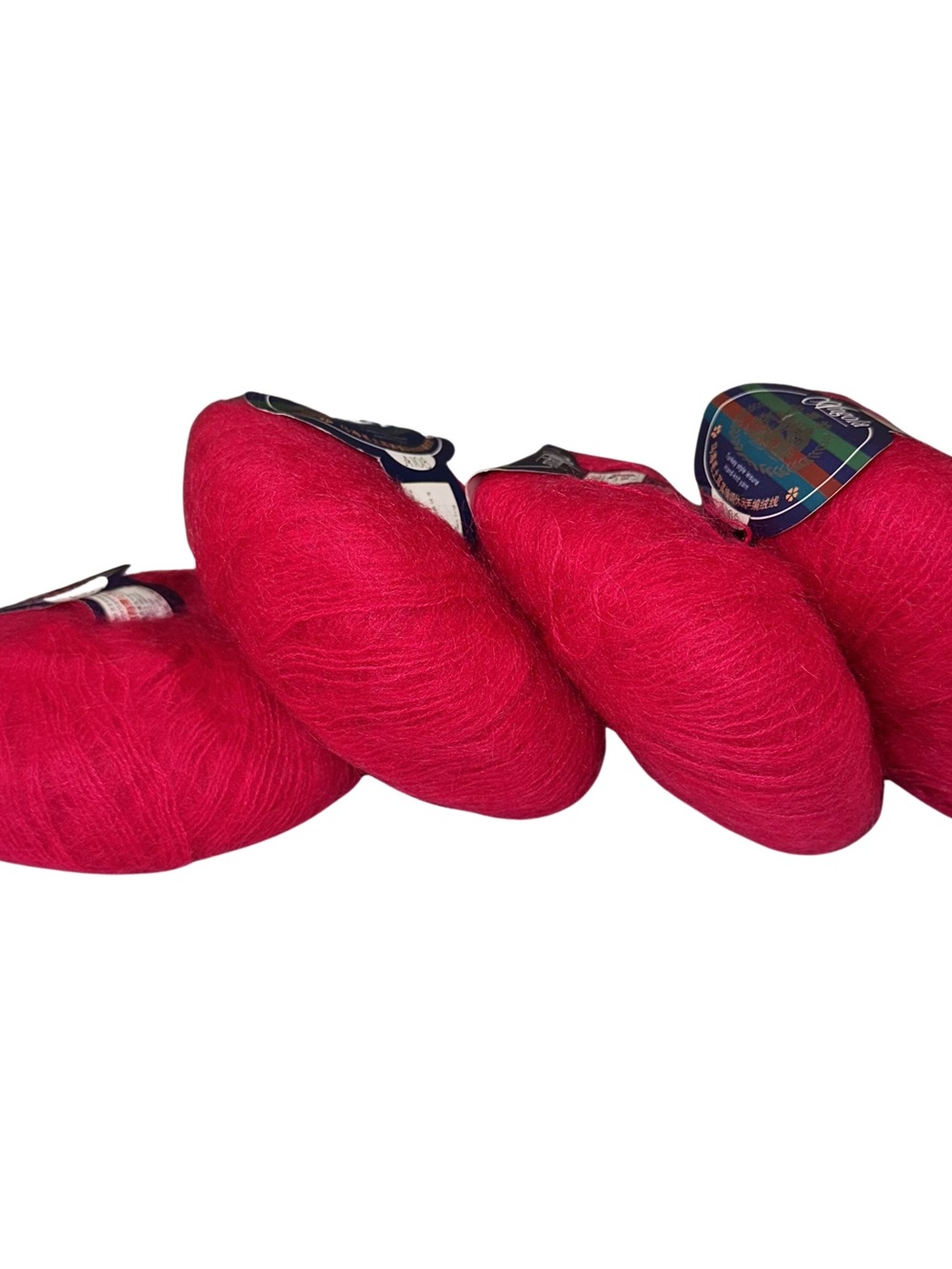 4 NEW Skeins Angola A108 Turkey Style Leisure Mohair Hand-Knit Yarn HOT PINK